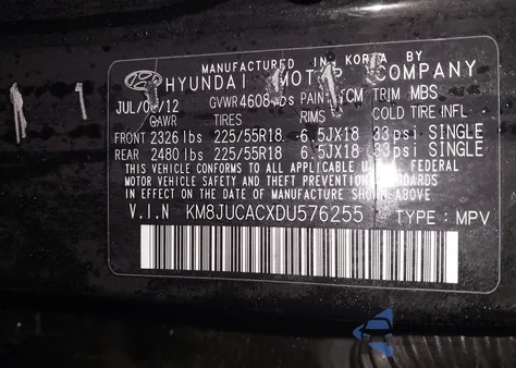 2013 Hyundai Tucson Limited z USA, uszkodzony, nr VIN KM8JUCACXDU576255